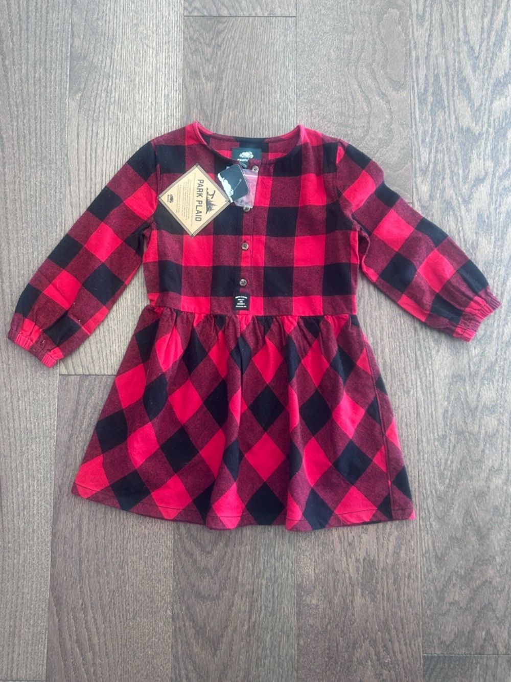 NWT Roots Size 3T Girl's Park Plaid Dress